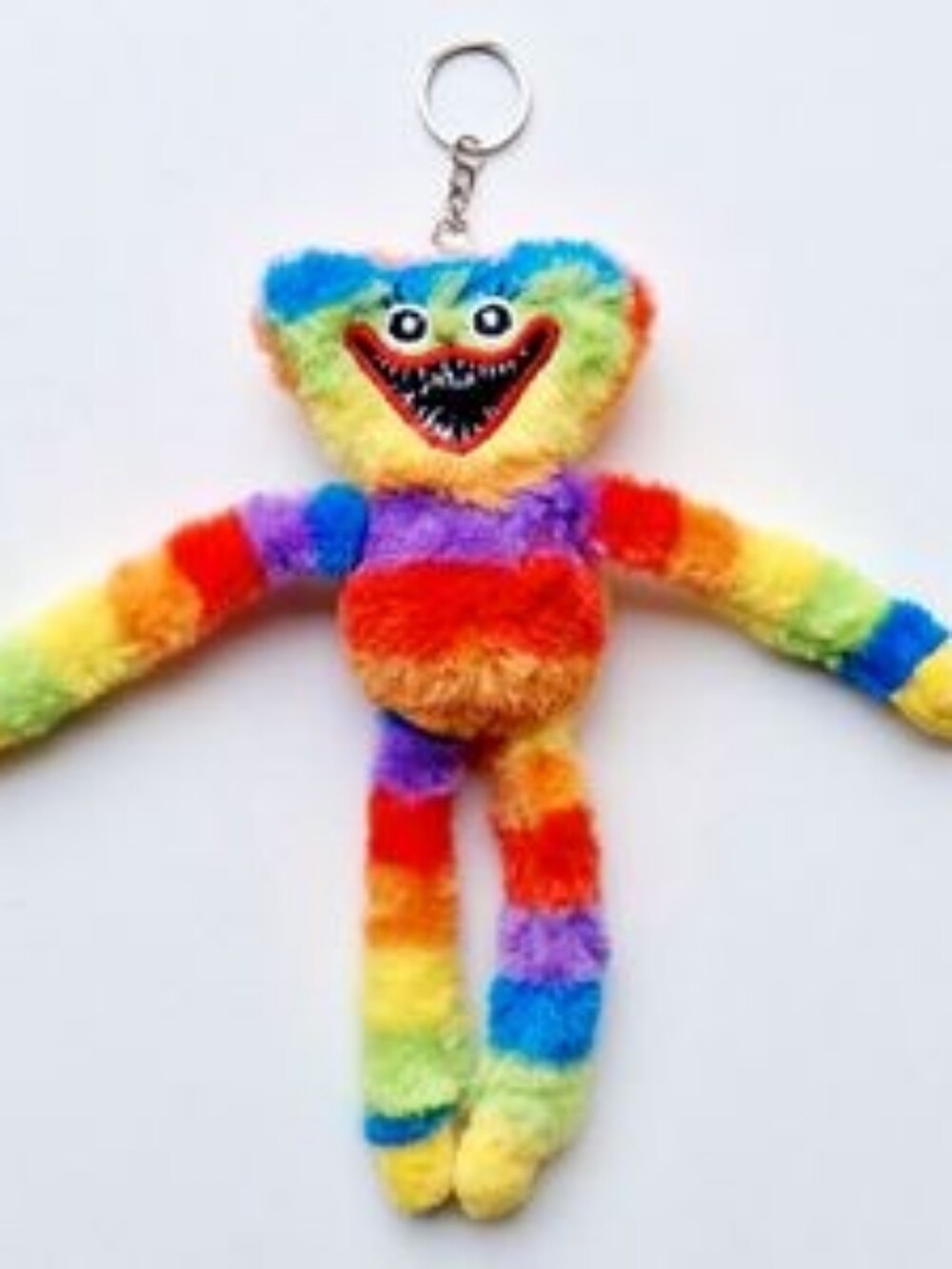Plush Rainbow Heart Monster Keychain - Colorful Kids Toy Huggy Wuggy